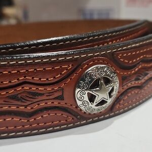 Ranger Belt Company Silver and Brown Leather Women's Belt